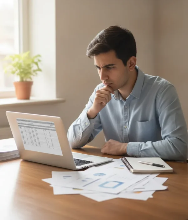 real photo of a focused Pakistani student planning
