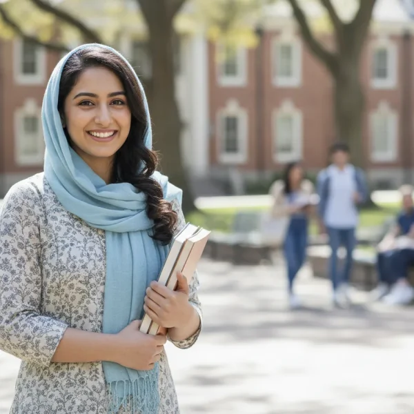 real photo of a Pakistani female university student
