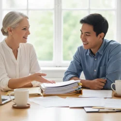 professional real photo of a student reviewing scholarship